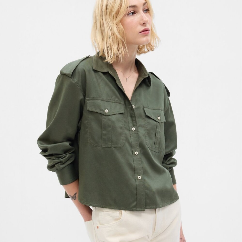Gap Cropped Utility Shirt